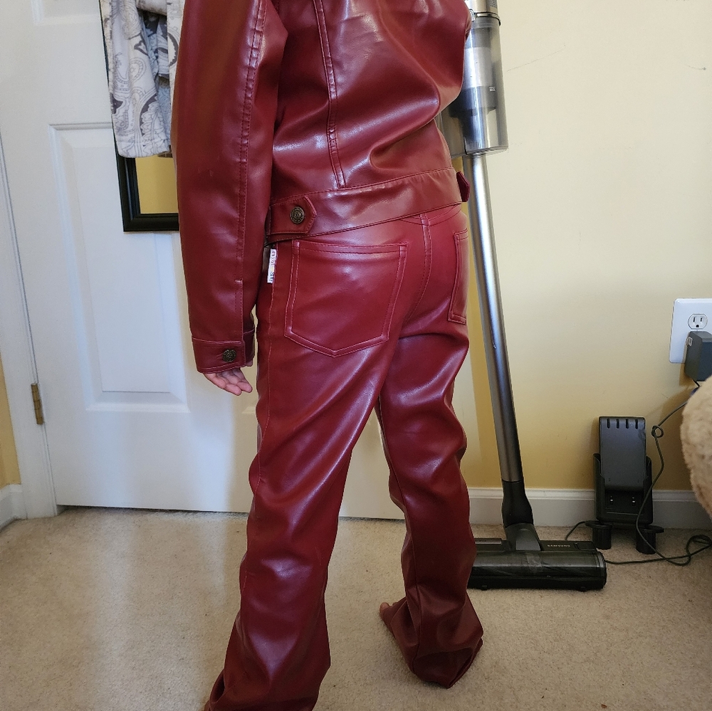 Mary Kate and Ashley pleather set vintage kids size 7/8 faux leather set